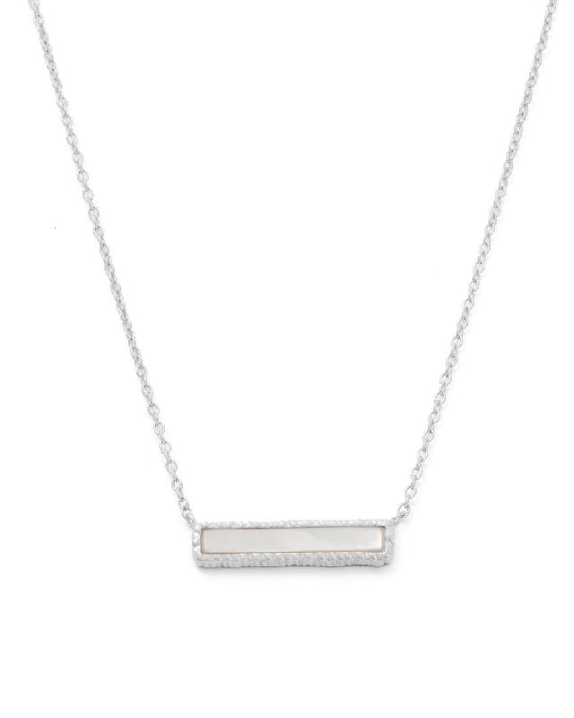 Clam shell necklace-PERLA BAR NECKLACE (STERLING SILVER)