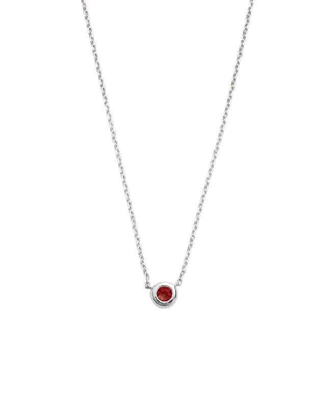 Subtle twist necklace-PETITE BIRTHSTONE NECKLACE (STERLING SILVER)