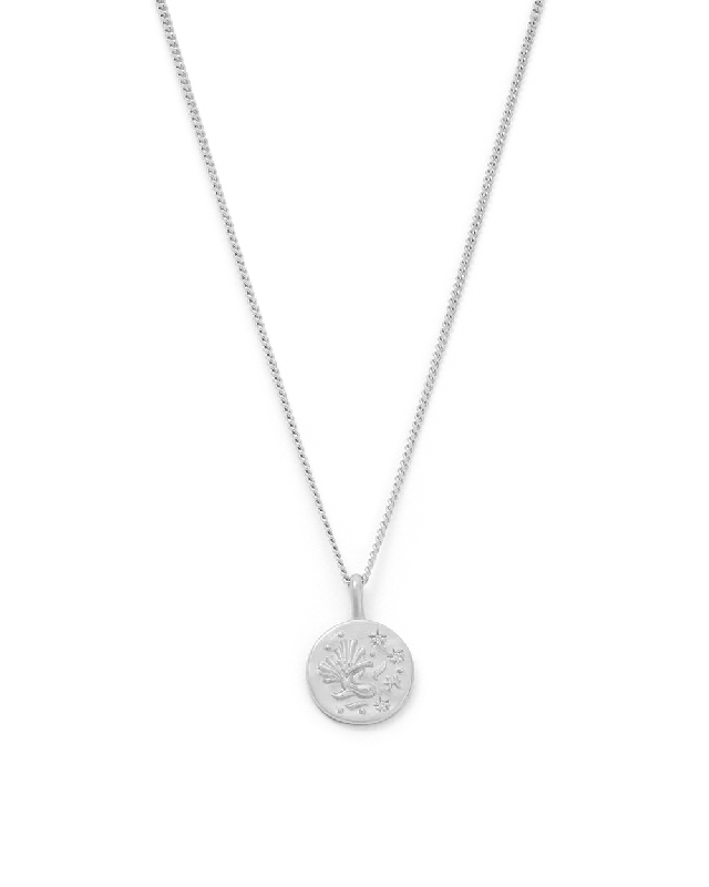 Root curl necklace-PISCES PETITE ZODIAC NECKLACE (STERLING SILVER)