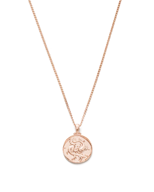 Linen weave necklace-PISCES ZODIAC NECKLACE (18K ROSE GOLD VERMEIL)