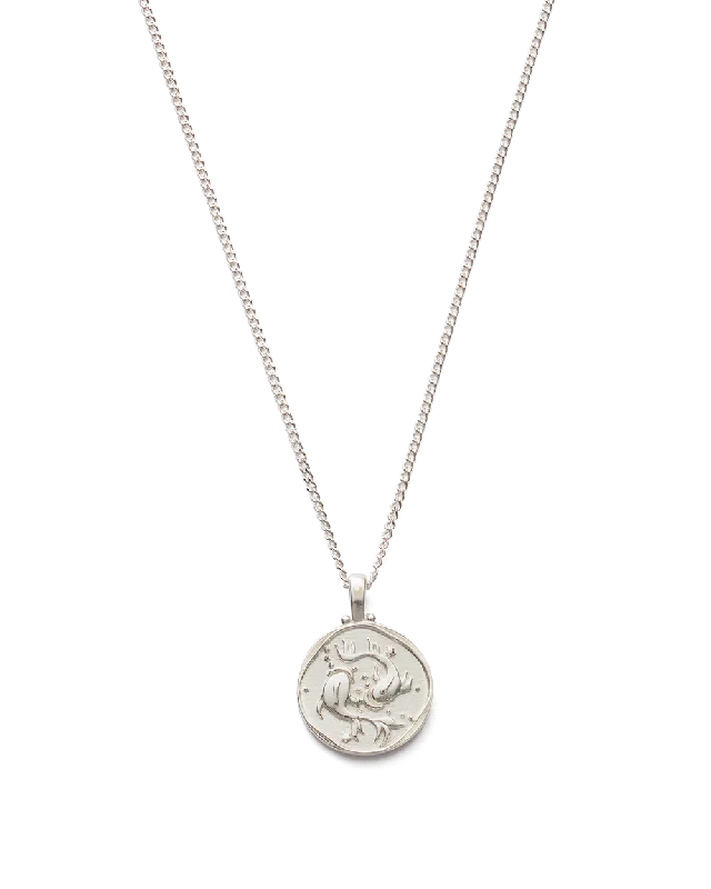 Smooth edge necklace-PISCES ZODIAC NECKLACE (STERLING SILVER)