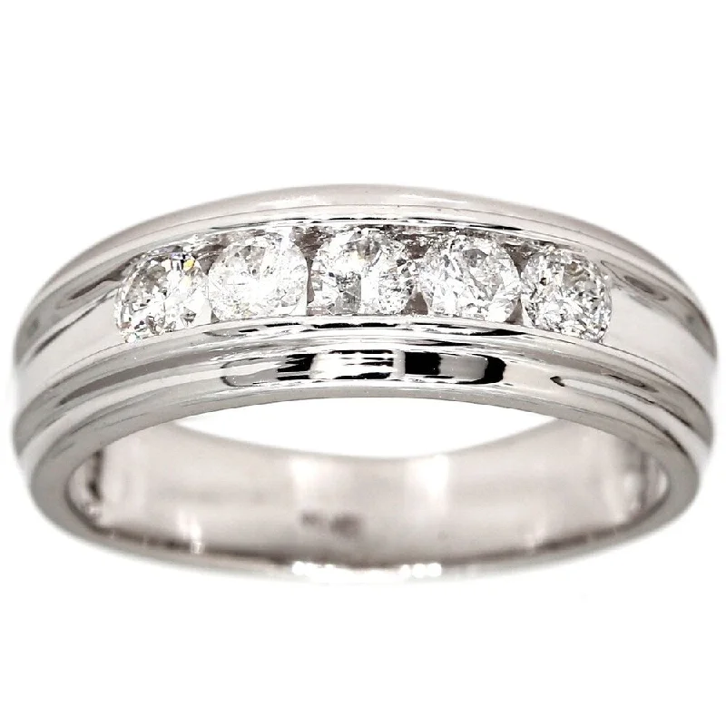 Old cast ring-Pompeii3 10k White Gold 1/2Ct TDW Diamond Wedding Ring IGI Certified Channel Set