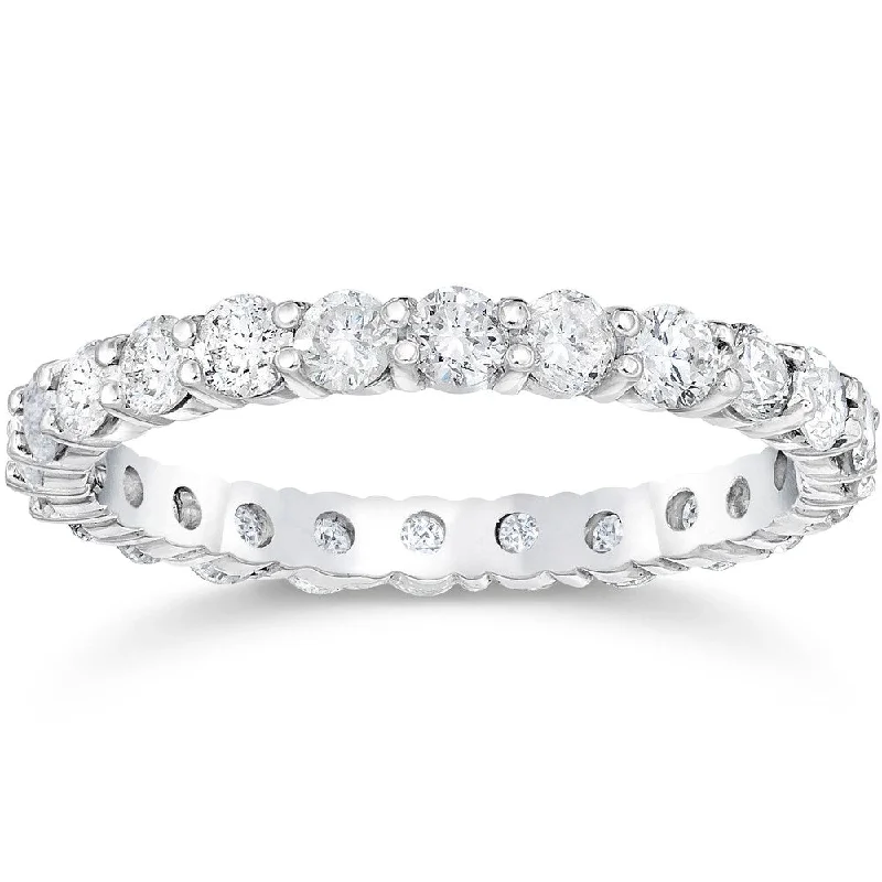 Old cast ring-Pompeii3 14k White Gold 1 1/2 ct TDW Diamond Eternity Wedding Ring Lab Grown (G-H/SI1-SI2)