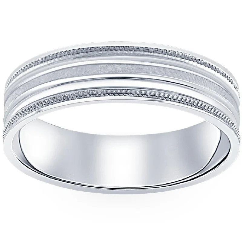 Faint shade ring-Pompeii3 Mens Wedding Band 6mm Comfort Fit in 10k White Rose Yellow Gold or Platinum