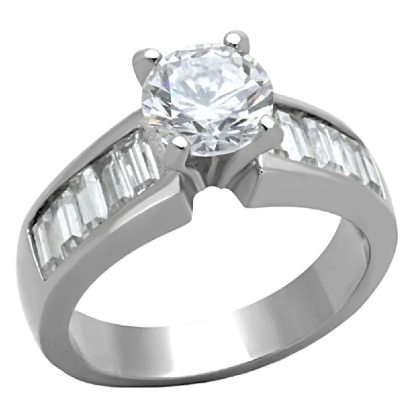 Outer gem ring-Priscella: 3.25ct Russian IOF CZ Solitaire & accents Engagement Ring