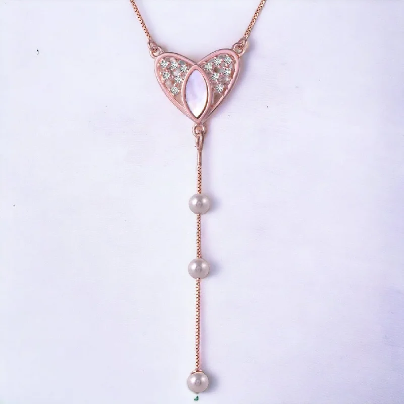 Old cast necklace-Rose Gold Heart Necklace For Women & Girls