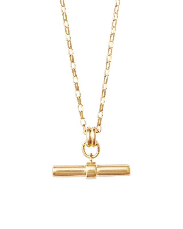 Subtle twist necklace-ROAM T-BAR NECKLACE (18K GOLD VERMEIL)