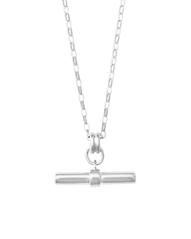 Folk weave necklace-ROAM T-BAR NECKLACE (STERLING SILVER)