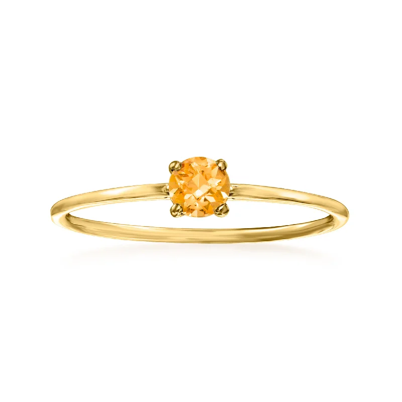 Tinted gem ring-Ross-Simons Citrine Ring in 14kt Yellow Gold. Size 6