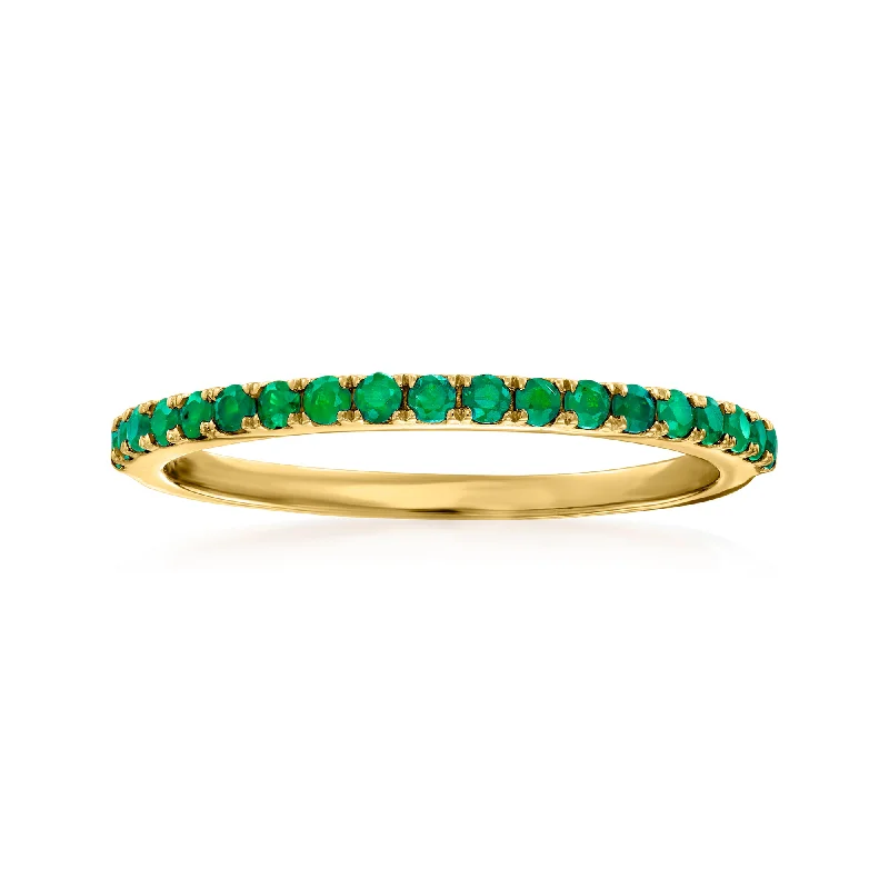 Vine twist ring-Ross-Simons Emerald Ring in 14kt Yellow Gold