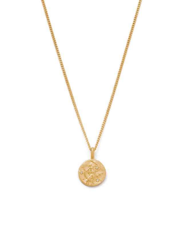 Sealed gem necklace-SAGITTARIUS PETITE ZODIAC NECKLACE (18K GOLD VERMEIL)