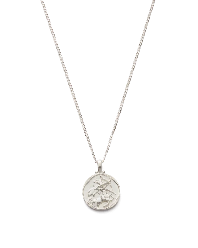 Blended texture necklace-SAGITTARIUS ZODIAC NECKLACE (STERLING SILVER)