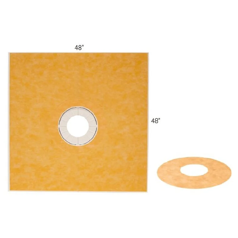 Rippled shank ring-Schluter Kerdi Shower Tray Thin 4 x 4 w/ Center Drain (48 x 48) - 48 x 48