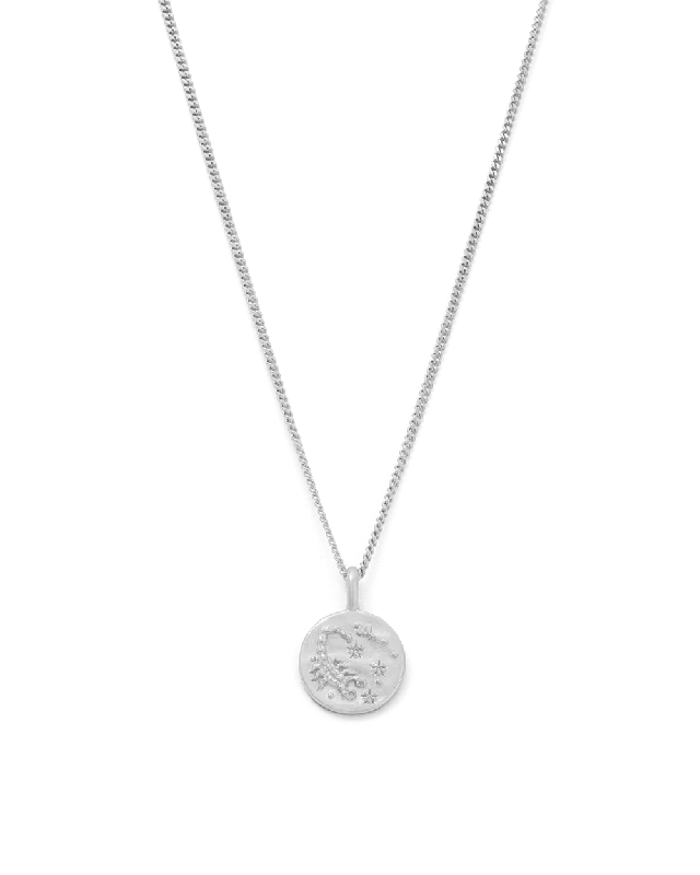 Flex clasp necklace-SCORPIO PETITE ZODIAC NECKLACE (STERLING SILVER)