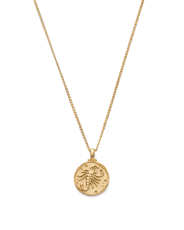 Bark splinter necklace-SCORPIO ZODIAC NECKLACE (18K GOLD VERMEIL)