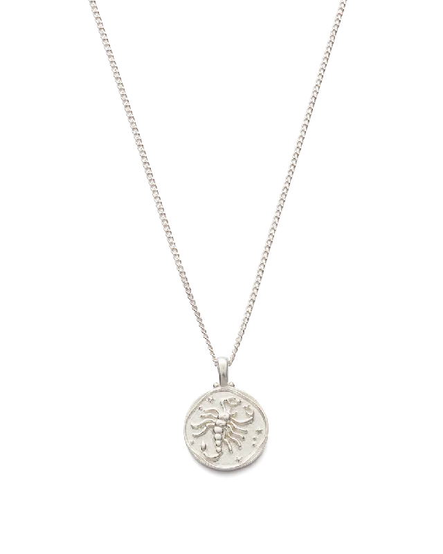 Ocean ridge necklace-SCORPIO ZODIAC NECKLACE (STERLING SILVER)