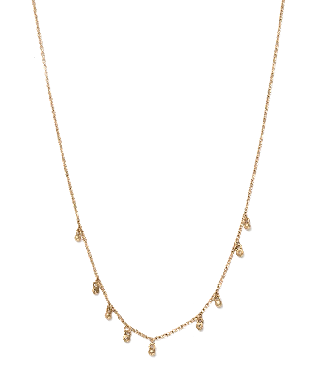 Kite zircon necklace-SEA MIST NECKLACE (9K GOLD)