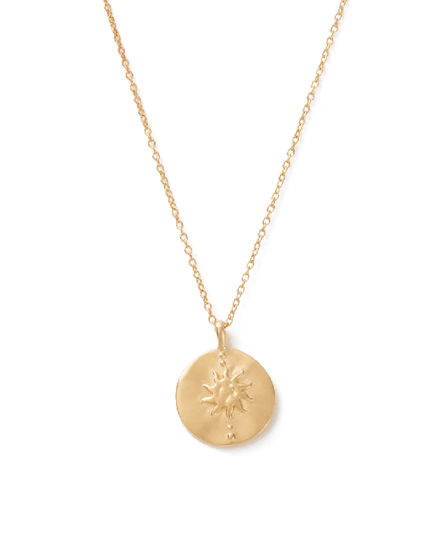 Fractured gem necklace-SOLIS COIN NECKLACE (18K GOLD VERMEIL)