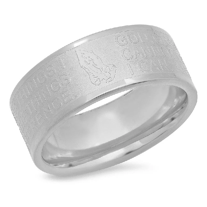 Iron cast ring-Stainless Steel Prayer "God Grant" Ring