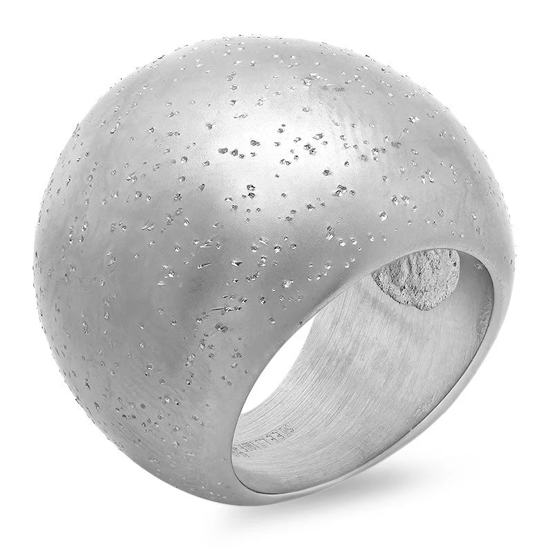 Spotted finish ring-Stainless Steel Women's Ring