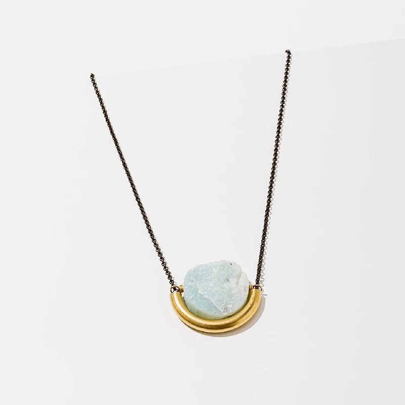 Briolette sapphire necklace-Sun and Moon Necklace