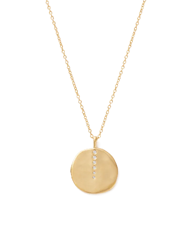 Bent twig necklace-SUN LINES COIN NECKLACE (18K GOLD VERMEIL)