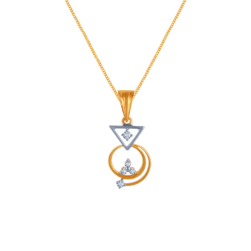 Leaf drop necklace-Symmetric Dangler Diamond Pendant