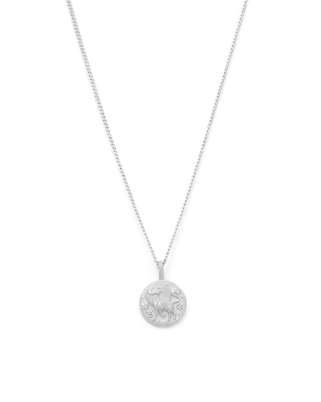 Tinted gem necklace-TAURUS PETITE ZODIAC NECKLACE (STERLING SILVER)