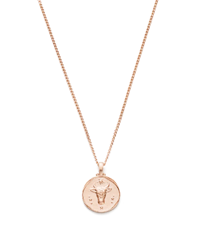 Tinted gem necklace-TAURUS ZODIAC NECKLACE (18K ROSE GOLD VERMEIL)