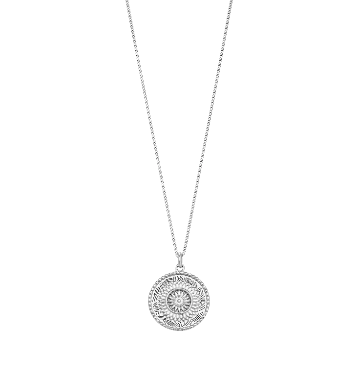 Sweeping edge necklace-TRAVELLER COIN NECKLACE (STERLING SILVER)