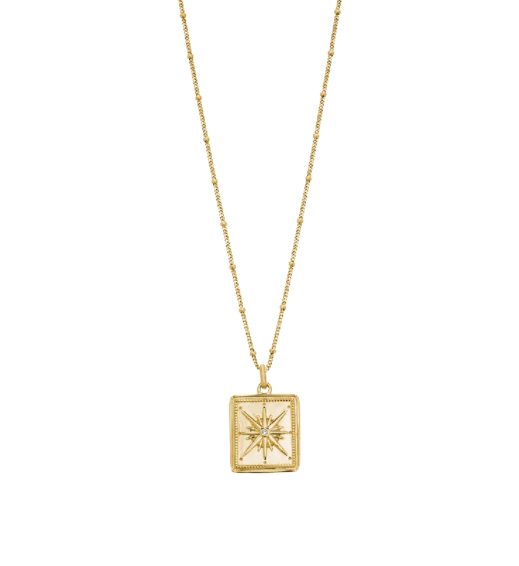 Minoan charm necklace-TRUE NORTH COIN NECKLACE (18K GOLD VERMEIL)