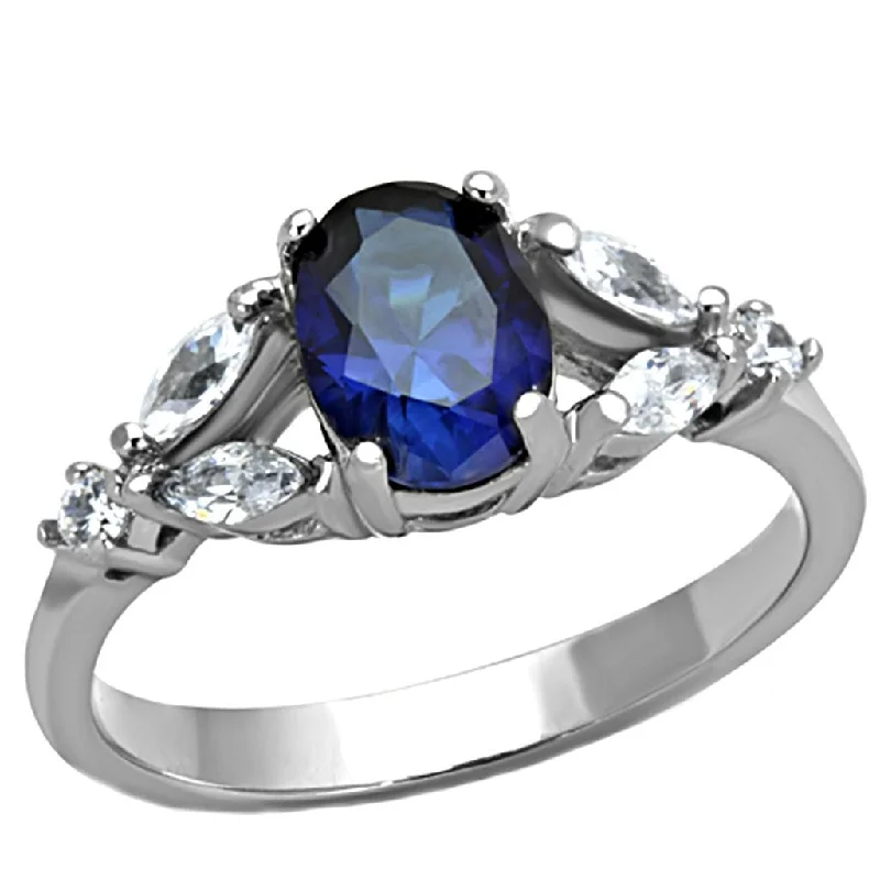 Scythian gold ring-Twilight: 1.96ct Sapphire Crystal Split Band Engagement Ring 316 Steel