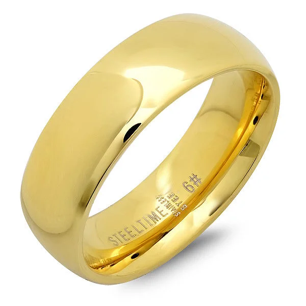 Sharp edge ring-Unisex Stainless Steel Wide Wedding Band Ring in 18 KT Gold Plated