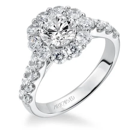 Outer gem ring-Lady's White 14 Karat Engagement Ring Size 6.5 With 19=1.44Tw Round Diamonds