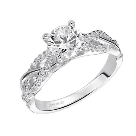 Pine sprig ring-Lady's White 14 Karat Engagement Ring Size 6.5 With 45=0.22Tw Round Diamonds