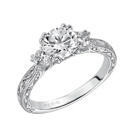 Sharp edge ring-Three Stone Diamond Engagement Ring