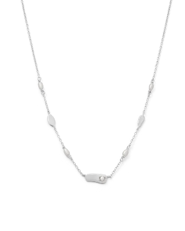 Stamped pattern necklace-VACANZA NECKLACE (STERLING SILVER)