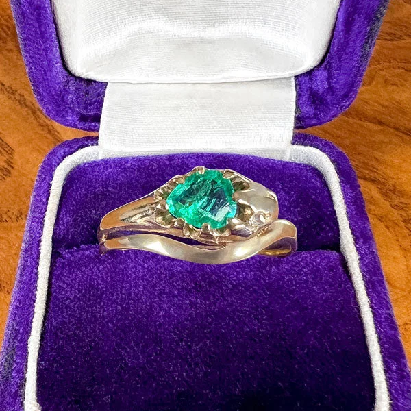 Seven-knot ring-Victorian Emerald Snake Ring, 0.50ct