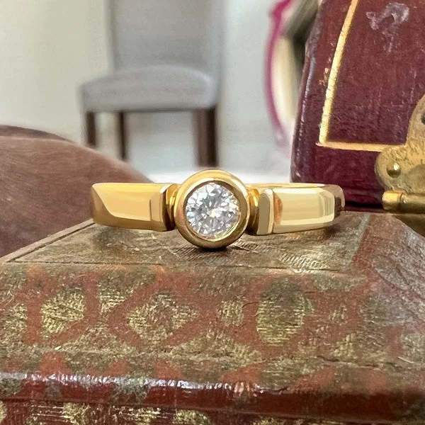 Layered stack ring-Vintage Diamond Ring, RBC 0.15