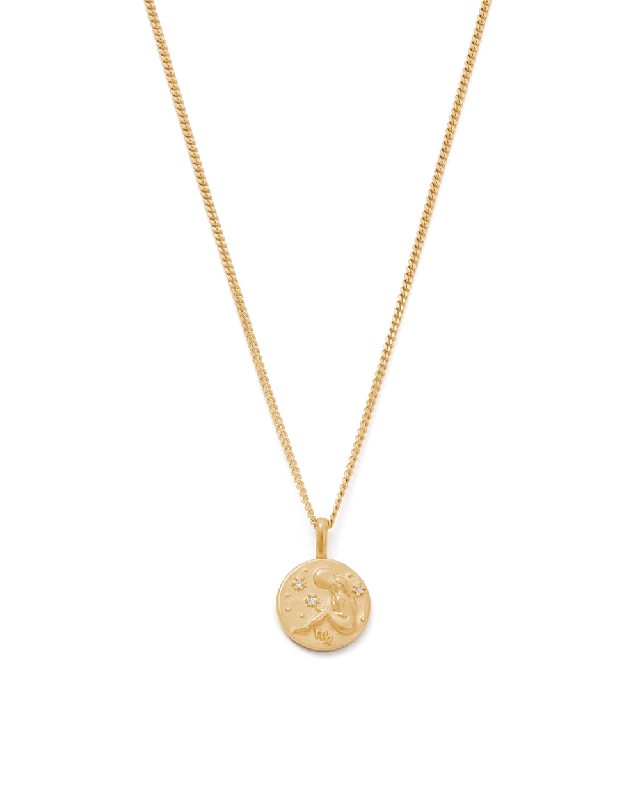 Pine husk necklace-VIRGO PETITE ZODIAC NECKLACE (18K GOLD VERMEIL)