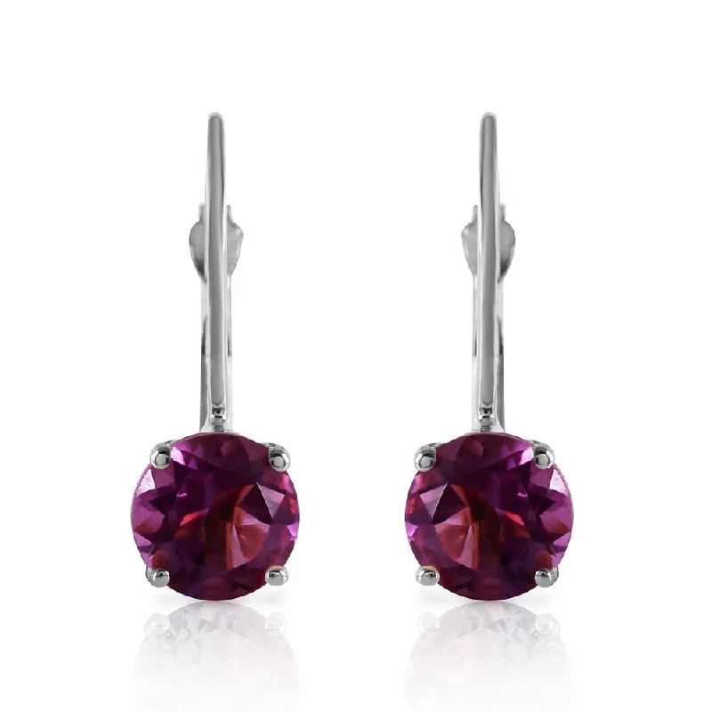 Fused stone earrings-1.2 CTW 14K Solid White Gold Being Yourself Amethyst Earrings