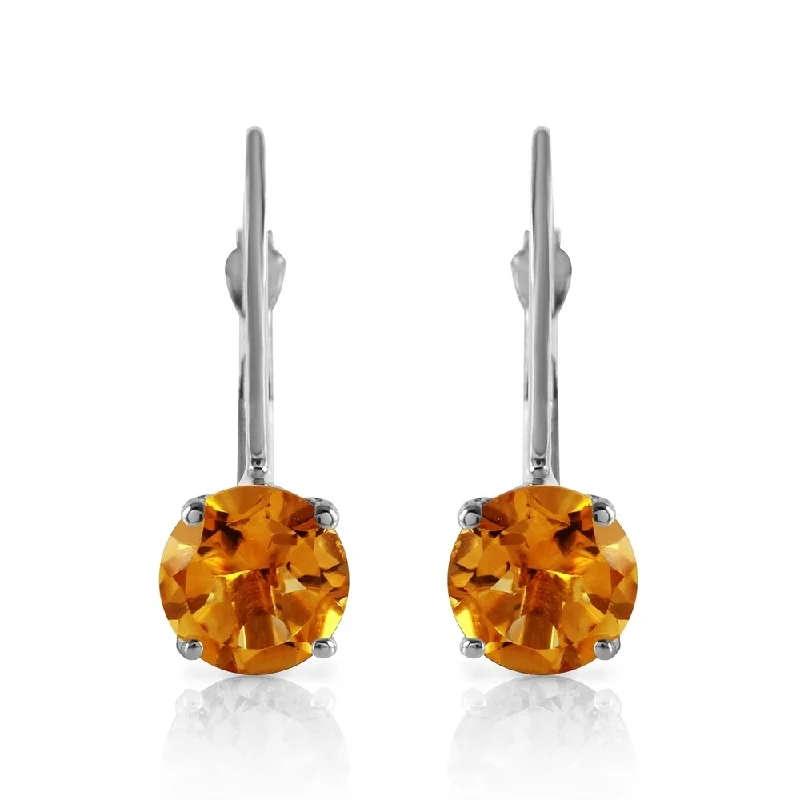 Braided cord earrings-1.2 CTW 14K Solid White Gold Mending Fences Citrine Earrings