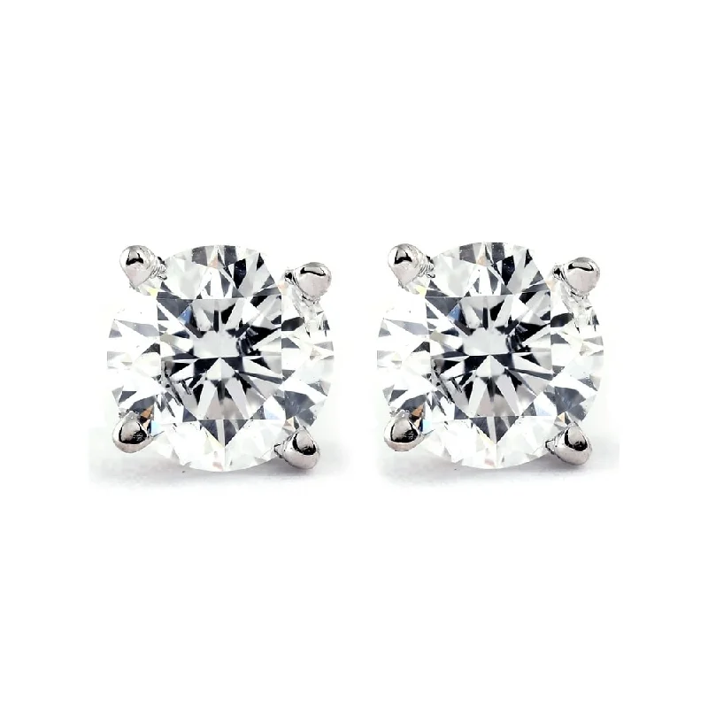 Maple grain earrings-1/4 Ct TDW Genuine Diamond Studs Available in 14k White or Yellow Gold