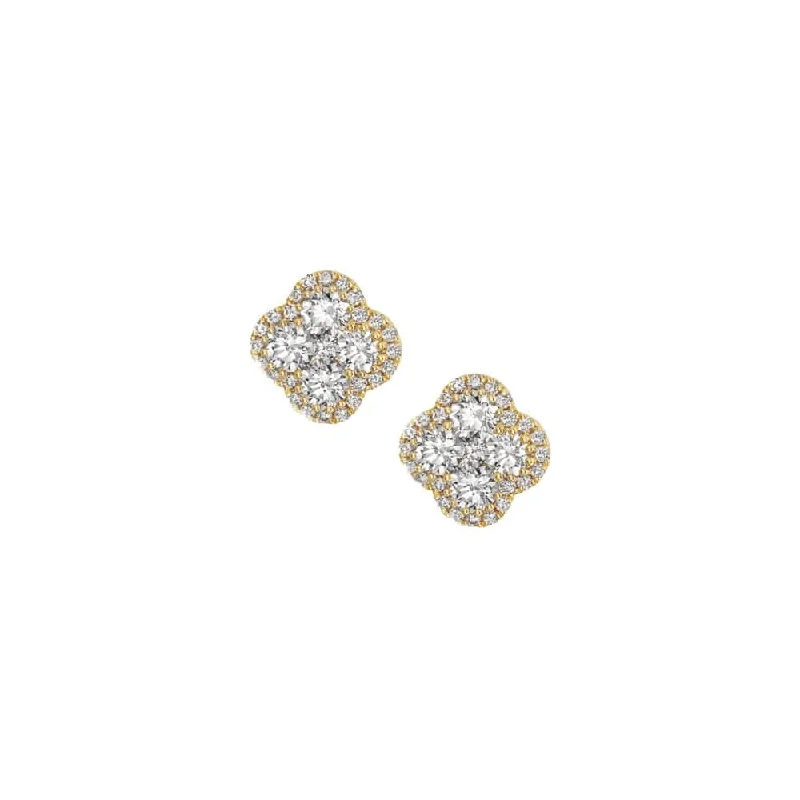 Jute braid earrings-Diamond Precious Pastel Clover Stud Earrings