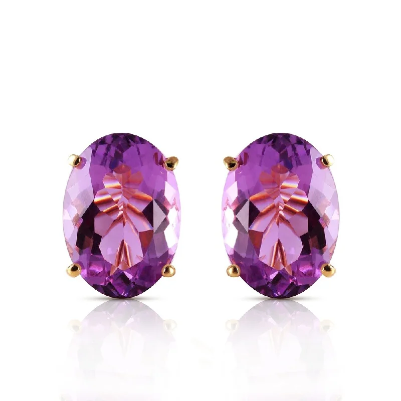 Orbit swirl drop earrings-15.1 Carat 14K Solid Gold French Clips Earrings Natural Amethyst