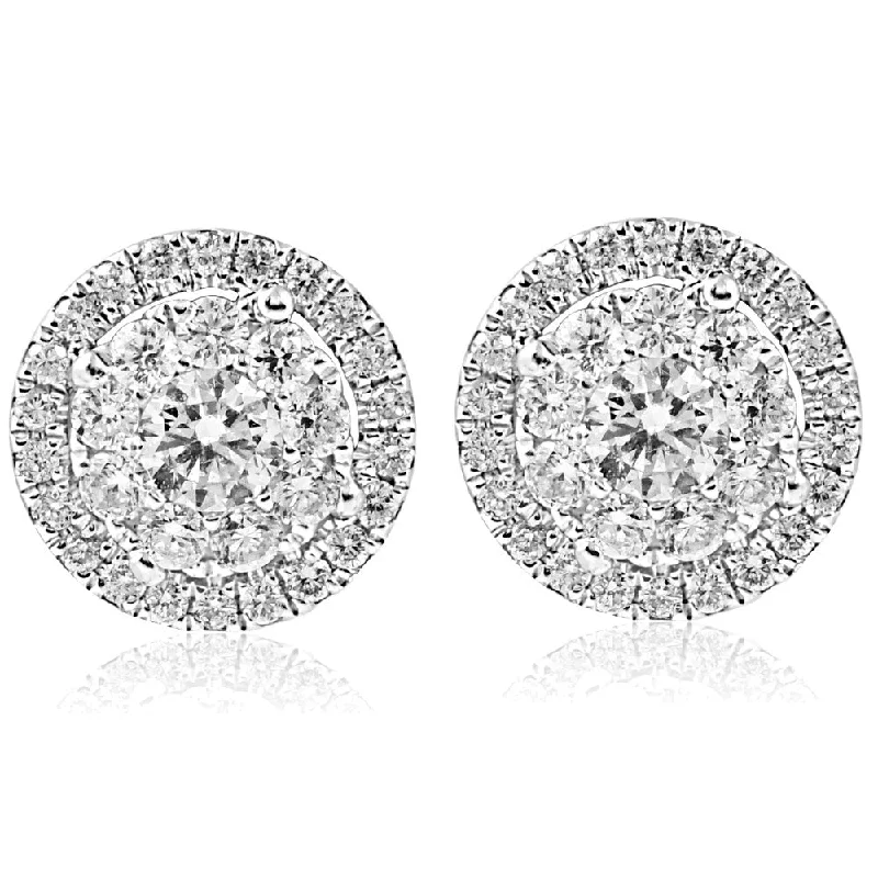 Mystic glow earrings-18k White Gold 5/8 ct TDW Diamond Halo Studs