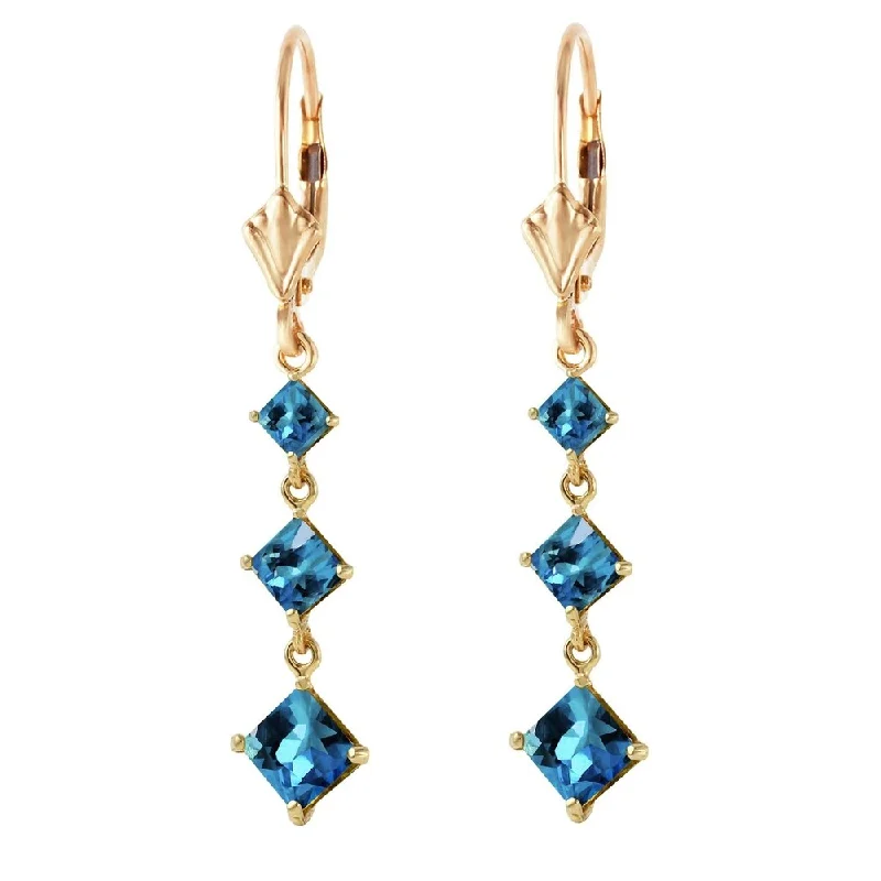 Fossil shard earrings-4.79 Carat 14K Solid Gold Giving Blue Topaz Earrings