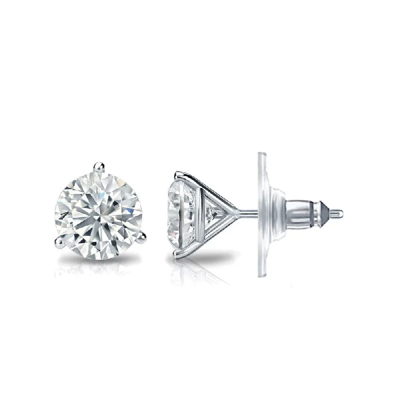 Ocean ridge earrings-Auriya GIA Certified 14k White Gold 3-Prong Martini 1.50 ct. TDW