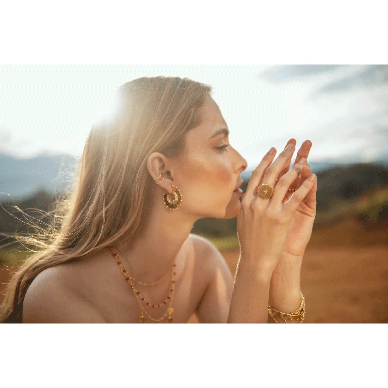 Fused stone earrings-Candongas Azalea