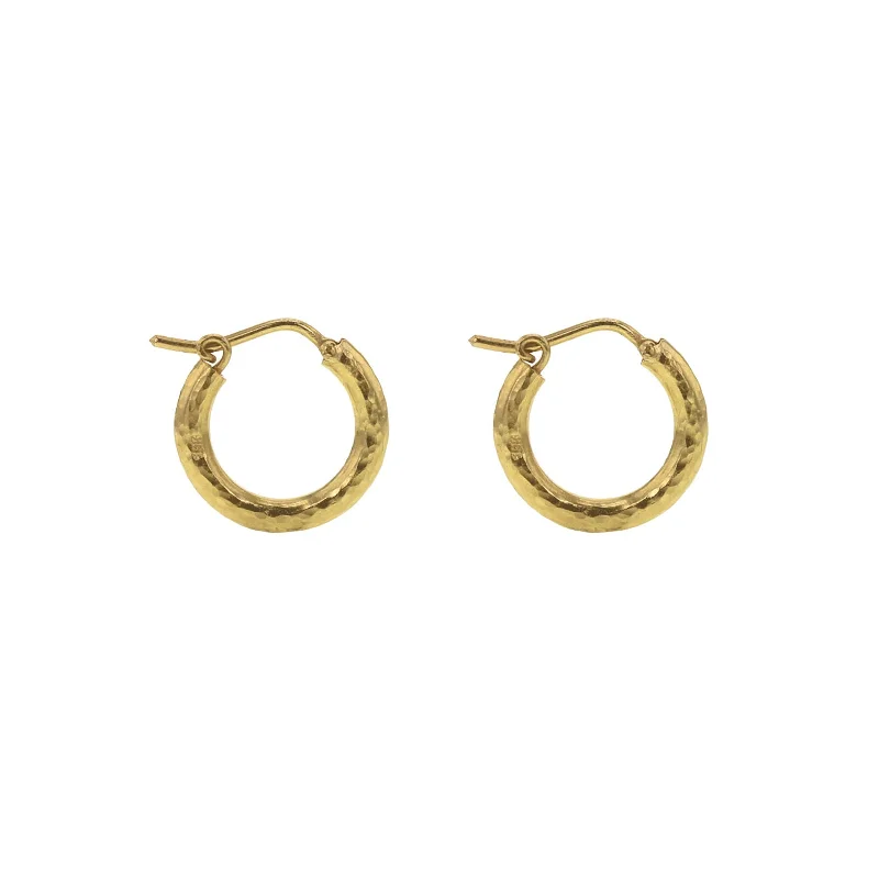 Tinted gem earrings-Big Baby Hammered Hoops Earrings